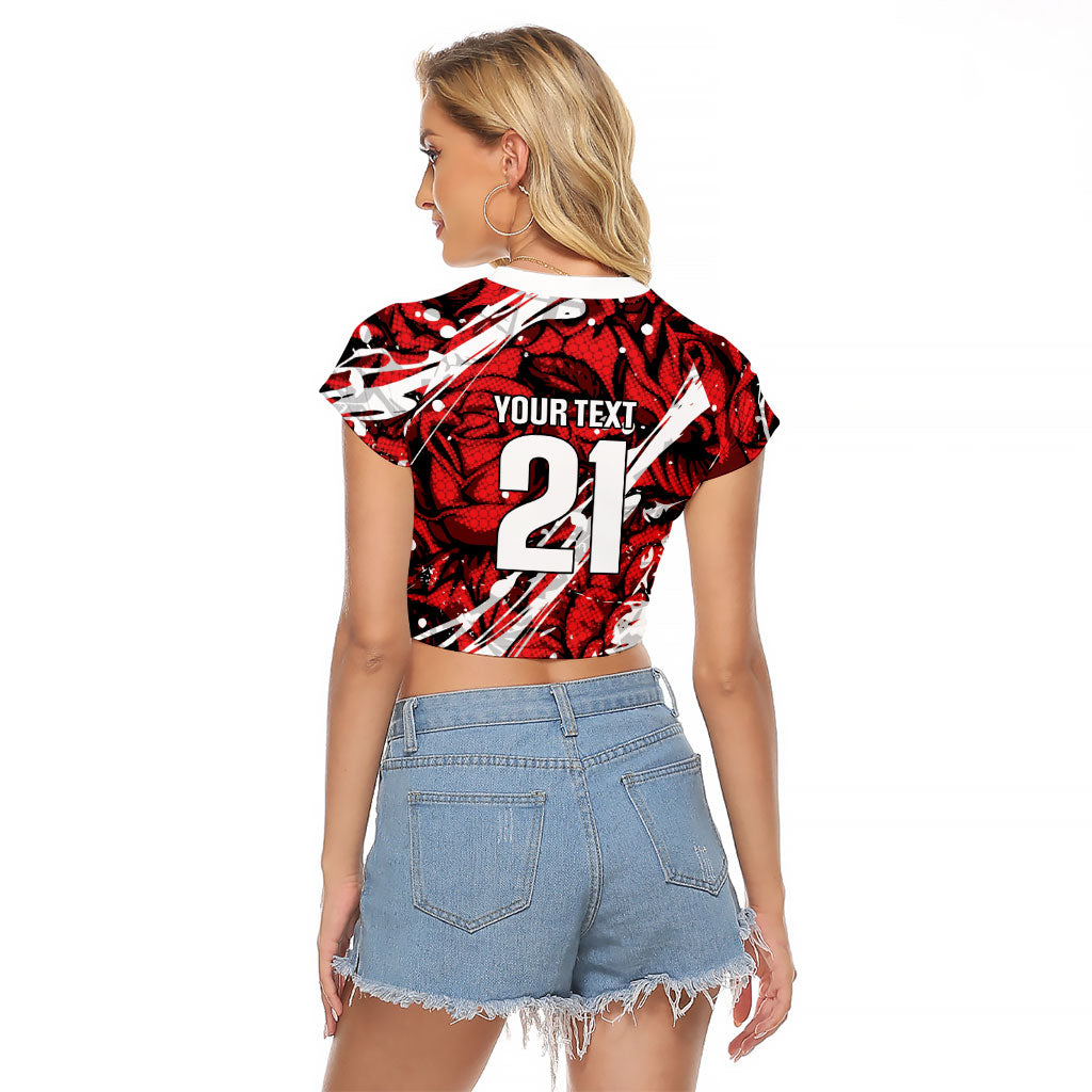 2026 Autumn Rugby Nations England Custom Raglan Cropped T Shirt Red Rose Majestic Motif