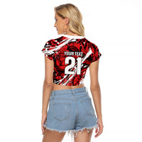 2026 Autumn Rugby Nations England Custom Raglan Cropped T Shirt Red Rose Majestic Motif