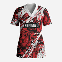 2026 Autumn Rugby Nations England Custom Scrub Top Red Rose Majestic Motif