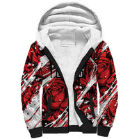 2026 Autumn Rugby Nations England Custom Sherpa Hoodie Red Rose Majestic Motif