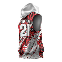 2026 Autumn Rugby Nations England Custom Sleeveless Hoodie Red Rose Majestic Motif