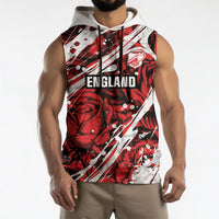 2026 Autumn Rugby Nations England Custom Sleeveless Hoodie Red Rose Majestic Motif