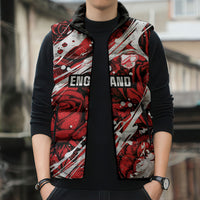 2026 Autumn Rugby Nations England Custom Sleeveless Puffer Jacket Red Rose Majestic Motif