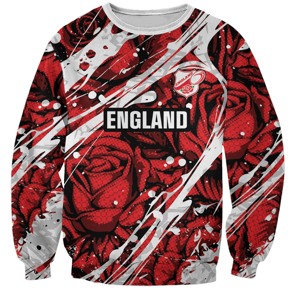 2026 Autumn Rugby Nations England Custom Sweatshirt Red Rose Majestic Motif