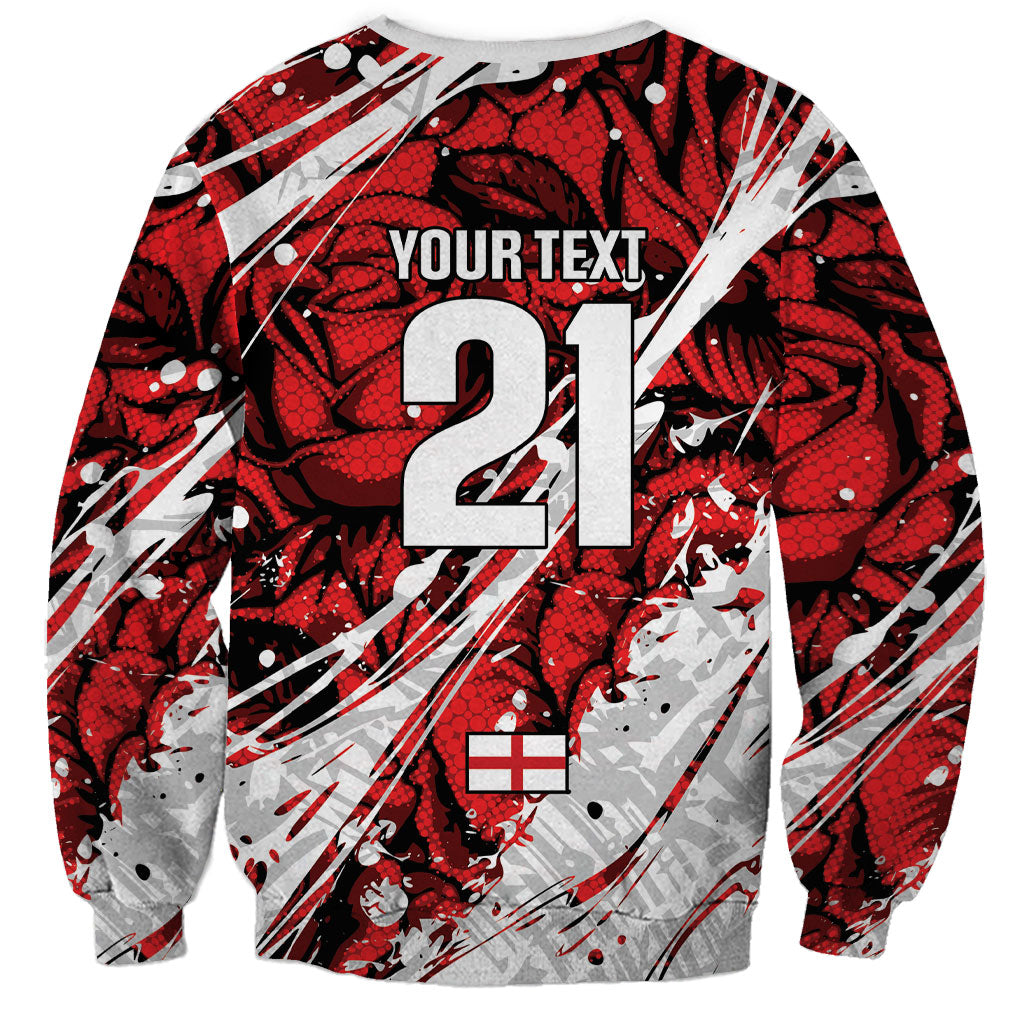 2026 Autumn Rugby Nations England Custom Sweatshirt Red Rose Majestic Motif