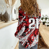 2026 Autumn Rugby Nations England Custom Women Casual Shirt Red Rose Majestic Motif