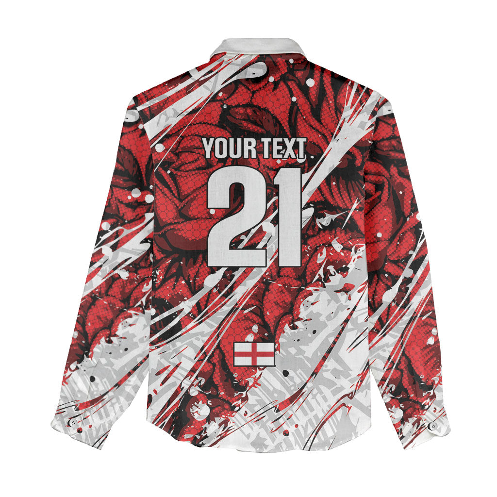 2026 Autumn Rugby Nations England Custom Women Casual Shirt Red Rose Majestic Motif