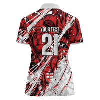 2026 Autumn Rugby Nations England Custom Women Polo Shirt Red Rose Majestic Motif