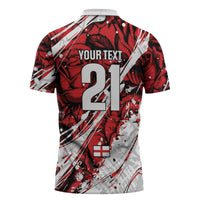 2026 Autumn Rugby Nations England Custom Zipper Polo Shirt Red Rose Majestic Motif