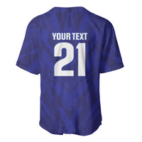 2026 Autumn Rugby Nations France Custom Baseball Jersey Red Blue Stripes Grunge Style