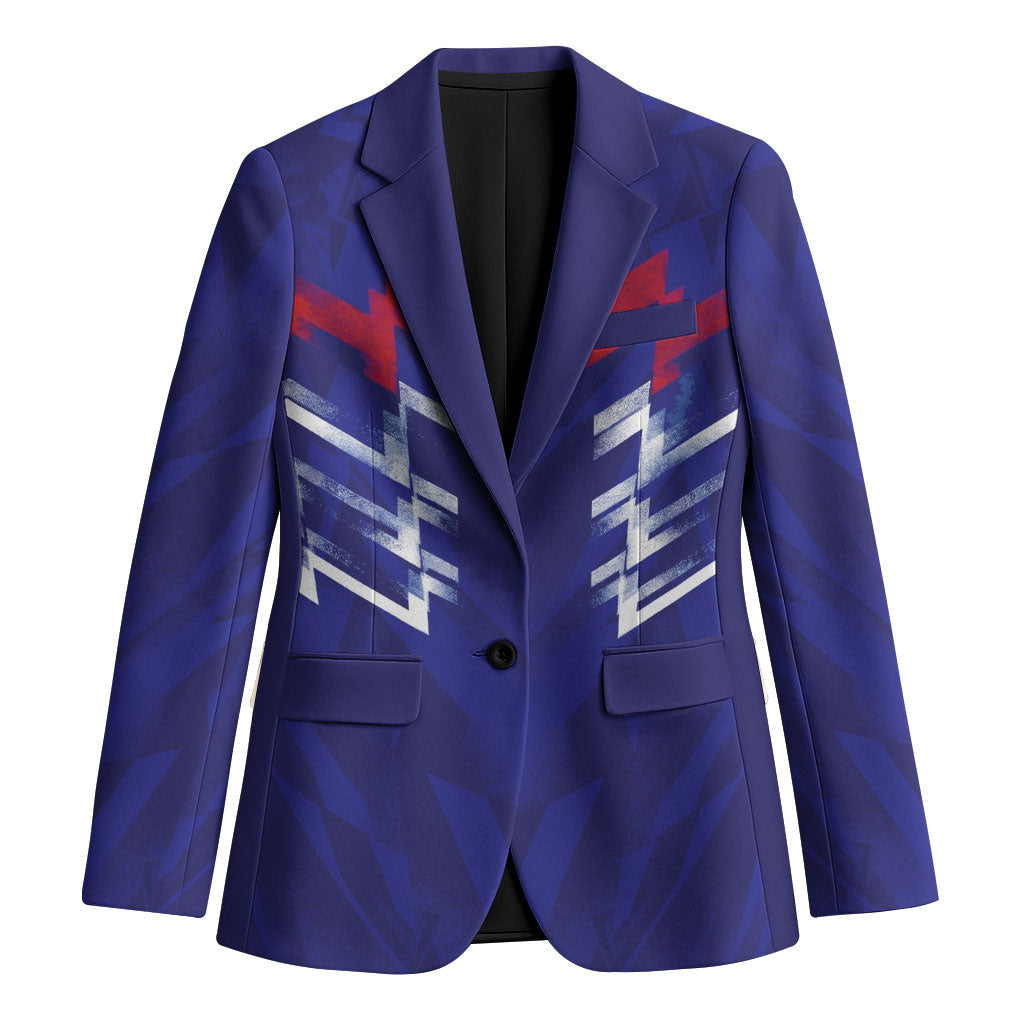 2026 Autumn Rugby Nations France Custom Blazer Red Blue Stripes Grunge Style