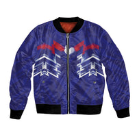 2026 Autumn Rugby Nations France Custom Bomber Jacket Red Blue Stripes Grunge Style