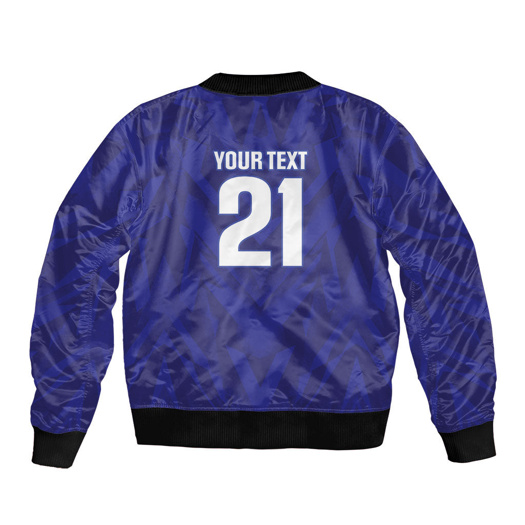 2026 Autumn Rugby Nations France Custom Bomber Jacket Red Blue Stripes Grunge Style