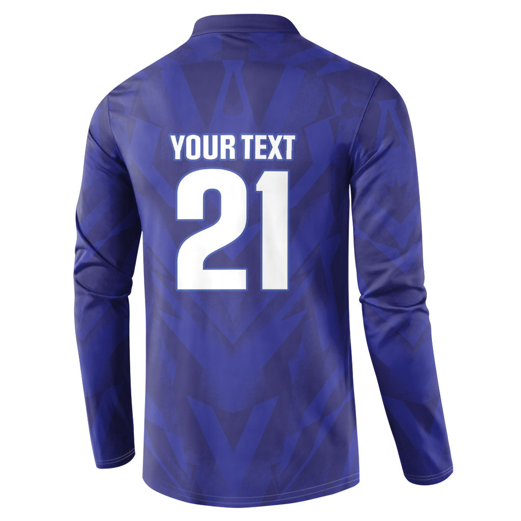 2026 Autumn Rugby Nations France Custom Button Sweatshirt Red Blue Stripes Grunge Style