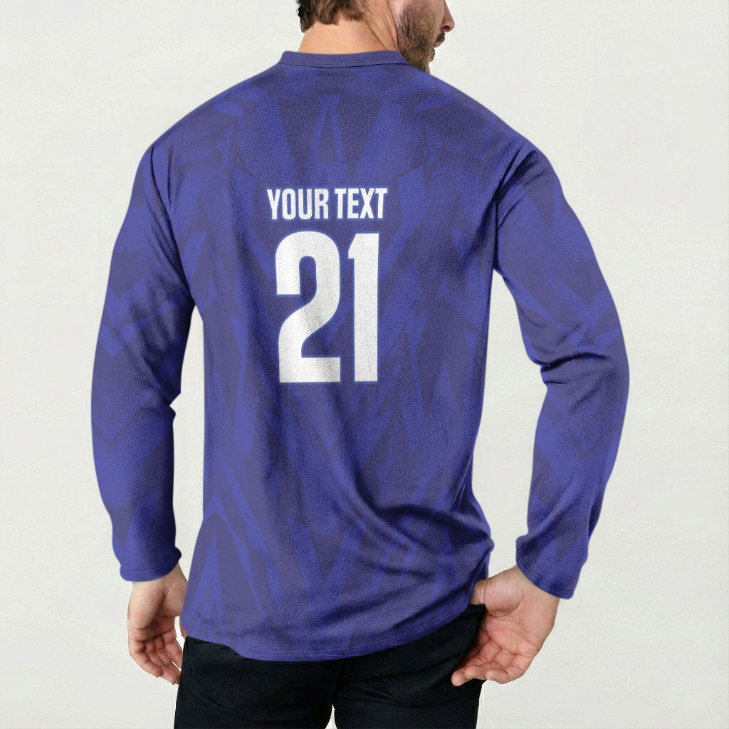 2026 Autumn Rugby Nations France Custom Button Sweatshirt Red Blue Stripes Grunge Style