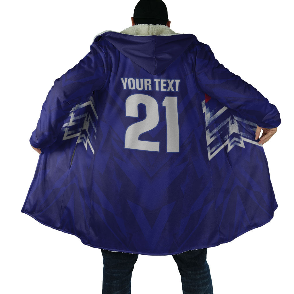 2026 Autumn Rugby Nations France Custom Cloak Red Blue Stripes Grunge Style