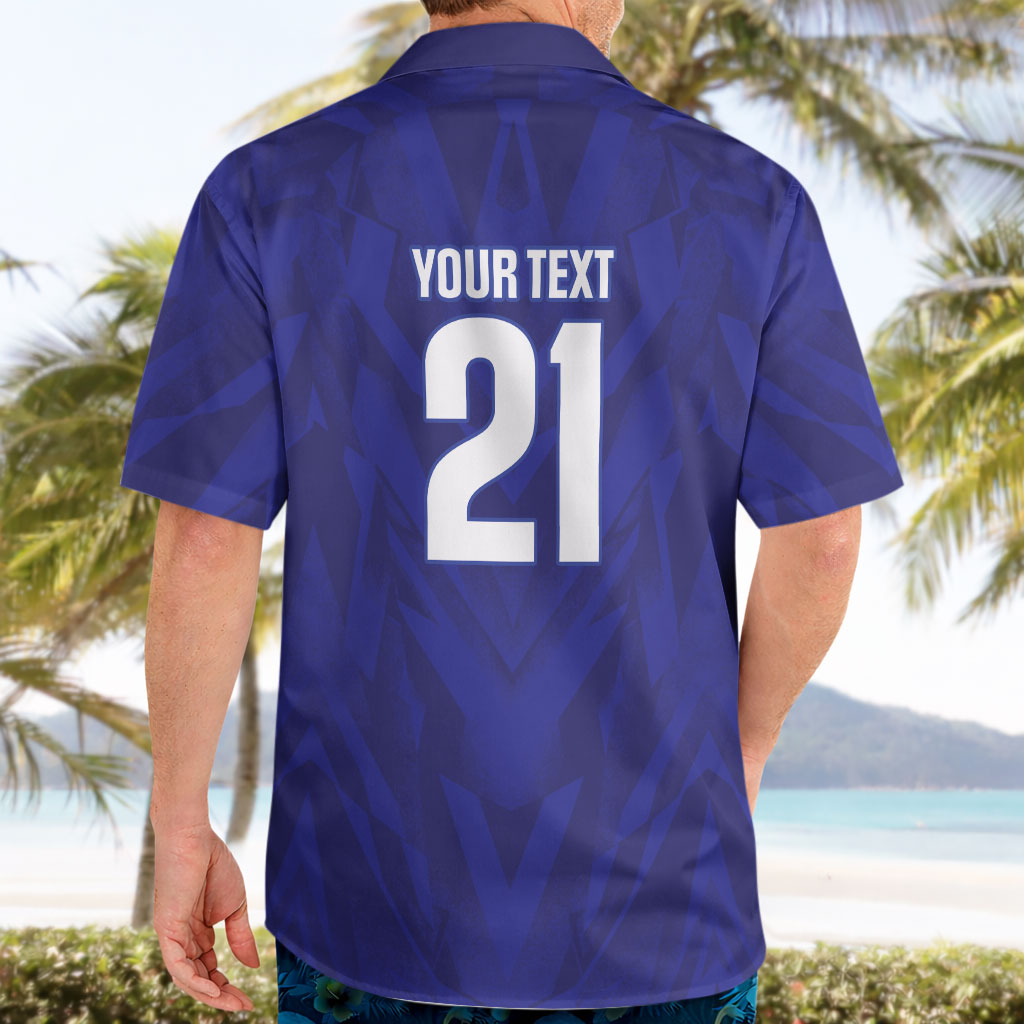 2026 Autumn Rugby Nations France Custom Hawaiian Shirt Red Blue Stripes Grunge Style