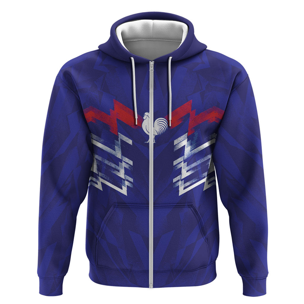 2026 Autumn Rugby Nations France Custom Hoodie Red Blue Stripes Grunge Style