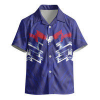 2026 Autumn Rugby Nations France Custom Kid Hawaiian Shirt Red Blue Stripes Grunge Style