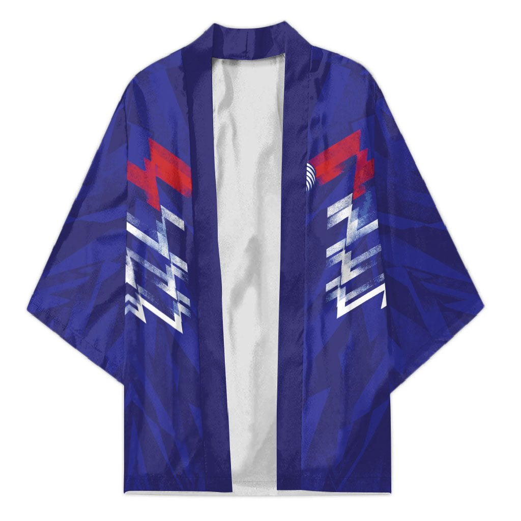 2026 Autumn Rugby Nations France Custom Kimono Red Blue Stripes Grunge Style