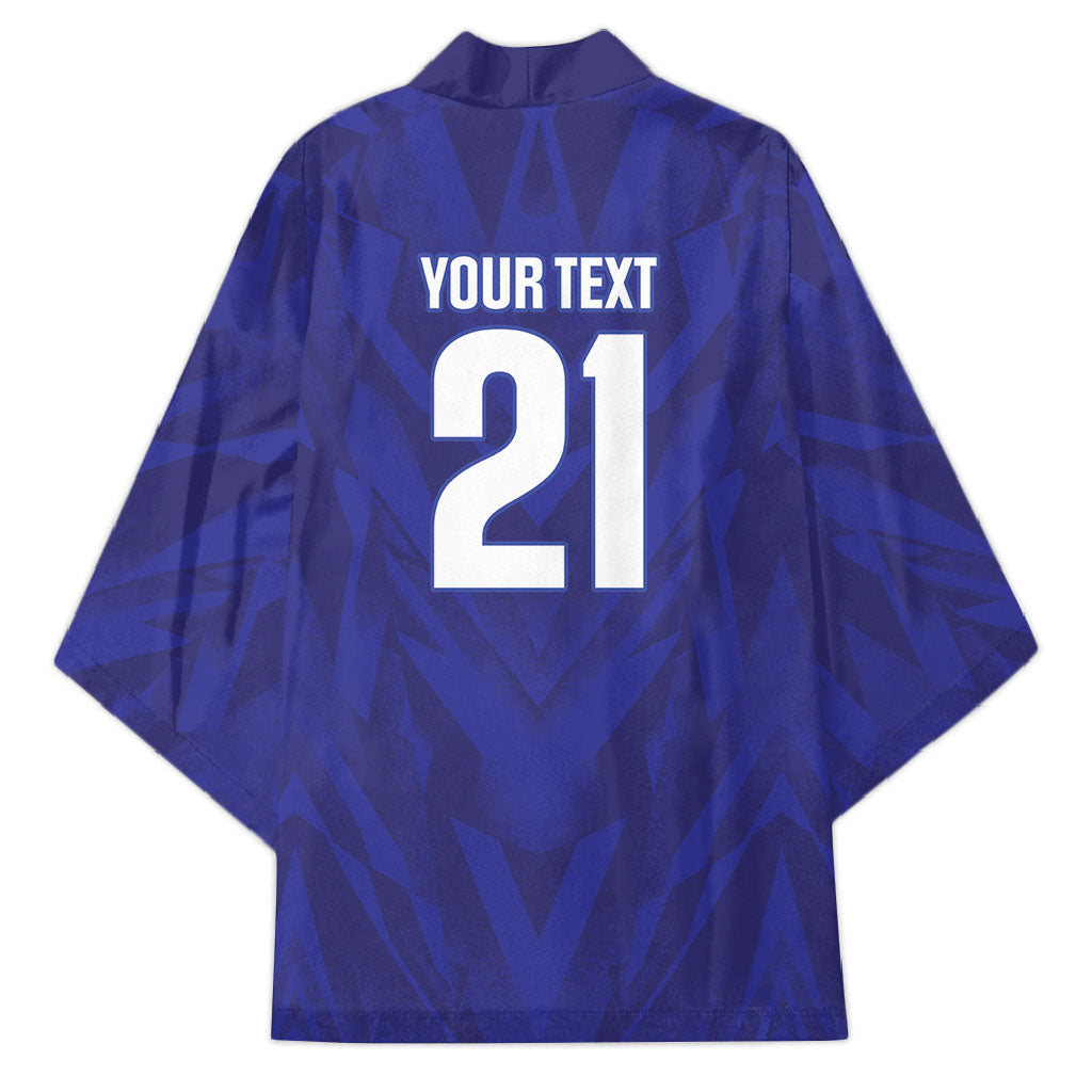 2026 Autumn Rugby Nations France Custom Kimono Red Blue Stripes Grunge Style
