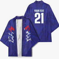 2026 Autumn Rugby Nations France Custom Kimono Red Blue Stripes Grunge Style