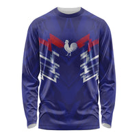 2026 Autumn Rugby Nations France Custom Long Sleeve Shirt Red Blue Stripes Grunge Style