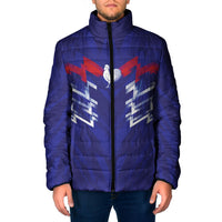 2026 Autumn Rugby Nations France Custom Padded Jacket Red Blue Stripes Grunge Style