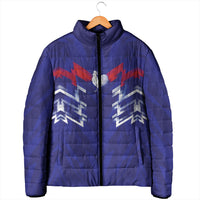 2026 Autumn Rugby Nations France Custom Padded Jacket Red Blue Stripes Grunge Style