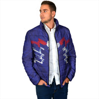 2026 Autumn Rugby Nations France Custom Padded Jacket Red Blue Stripes Grunge Style