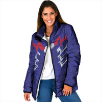 2026 Autumn Rugby Nations France Custom Padded Jacket Red Blue Stripes Grunge Style