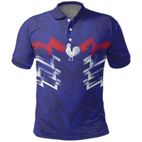 2026 Autumn Rugby Nations France Custom Polo Shirt Red Blue Stripes Grunge Style