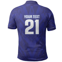 2026 Autumn Rugby Nations France Custom Polo Shirt Red Blue Stripes Grunge Style
