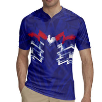 2026 Autumn Rugby Nations France Custom Rugby Jersey Red Blue Stripes Grunge Style