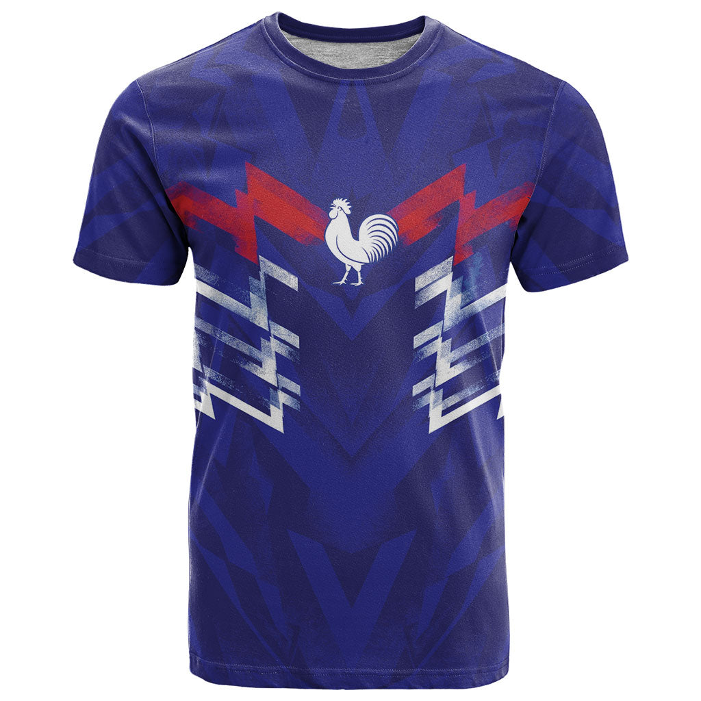 2026 Autumn Rugby Nations France Custom T Shirt Red Blue Stripes Grunge Style
