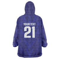 2026 Autumn Rugby Nations France Custom Wearable Blanket Hoodie Red Blue Stripes Grunge Style