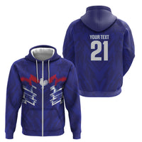2026 Autumn Rugby Nations France Custom Zip Hoodie Red Blue Stripes Grunge Style