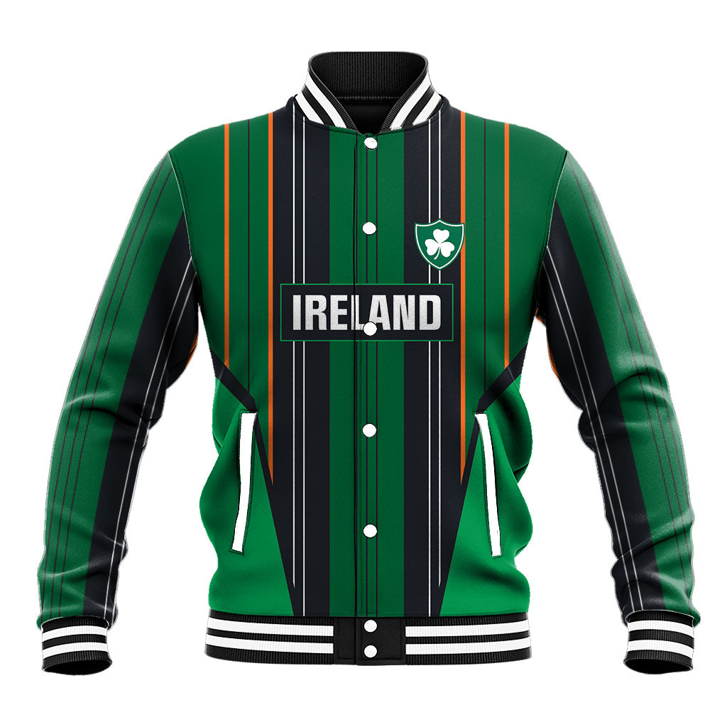 2026 Autumn Rugby Nations Ireland Custom Baseball Jacket Shamrock Gold Green Stripes Style