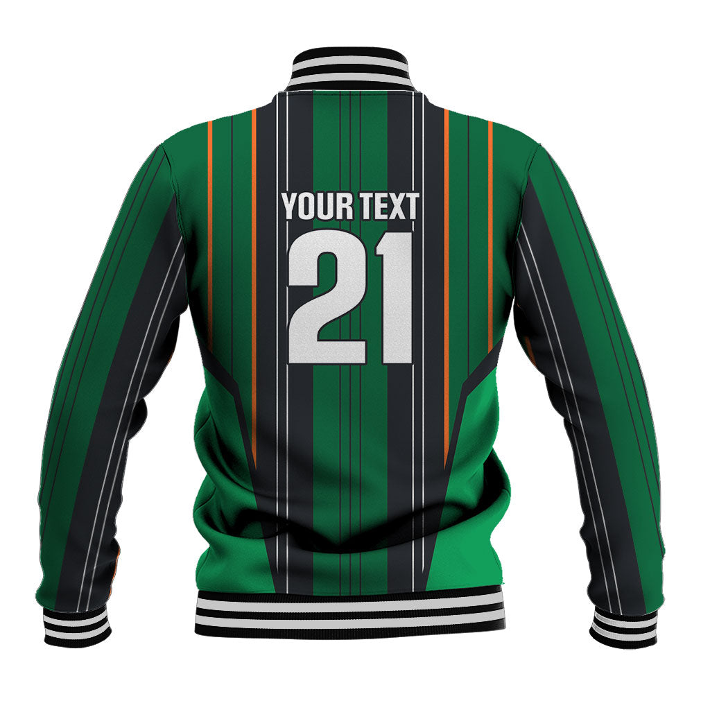 2026 Autumn Rugby Nations Ireland Custom Baseball Jacket Shamrock Gold Green Stripes Style