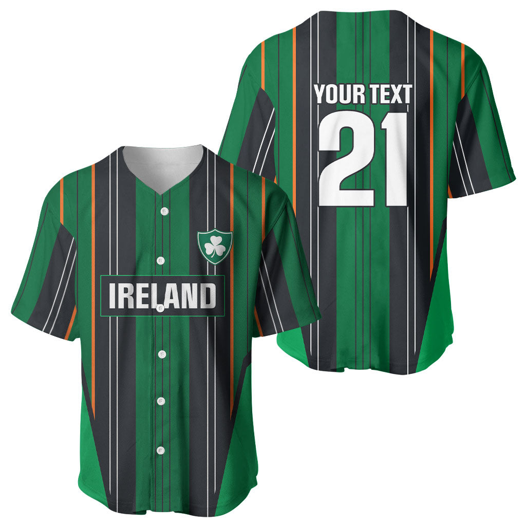 2026 Autumn Rugby Nations Ireland Custom Baseball Jersey Shamrock Gold Green Stripes Style