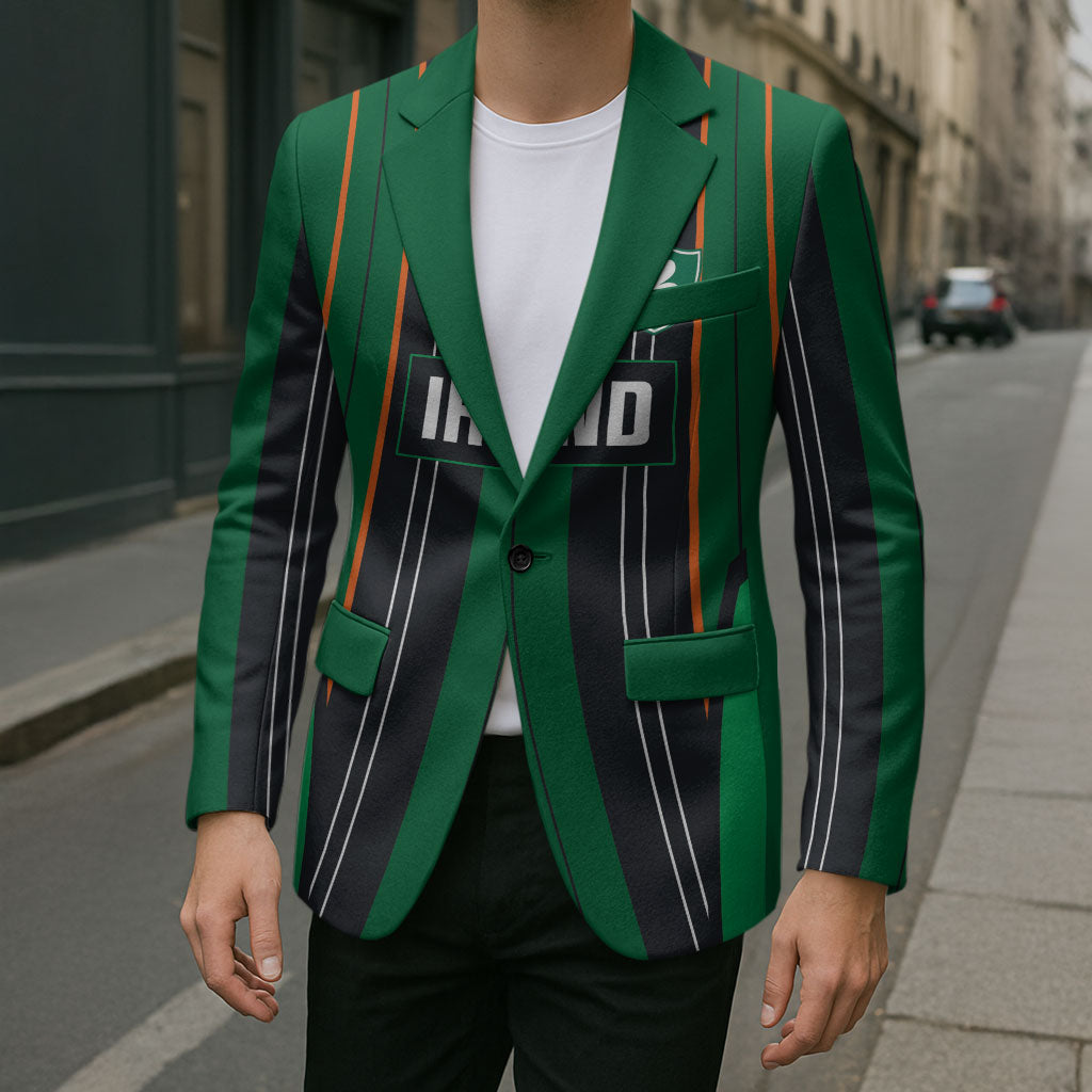 2026 Autumn Rugby Nations Ireland Custom Blazer Shamrock Gold Green Stripes Style
