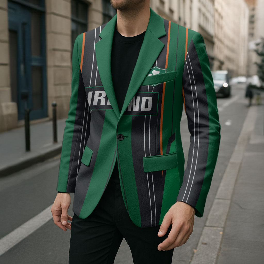 2026 Autumn Rugby Nations Ireland Custom Blazer Shamrock Gold Green Stripes Style
