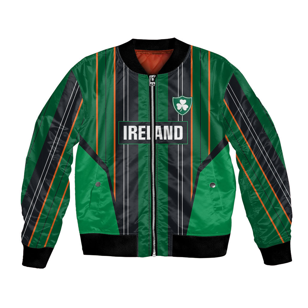 2026 Autumn Rugby Nations Ireland Custom Bomber Jacket Shamrock Gold Green Stripes Style