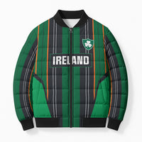 2026 Autumn Rugby Nations Ireland Custom Bomber Puffer Jacket Shamrock Gold Green Stripes Style