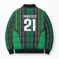 2026 Autumn Rugby Nations Ireland Custom Bomber Puffer Jacket Shamrock Gold Green Stripes Style