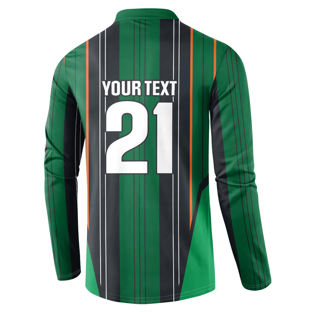 2026 Autumn Rugby Nations Ireland Custom Button Sweatshirt Shamrock Gold Green Stripes Style
