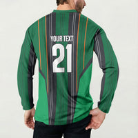 2026 Autumn Rugby Nations Ireland Custom Button Sweatshirt Shamrock Gold Green Stripes Style