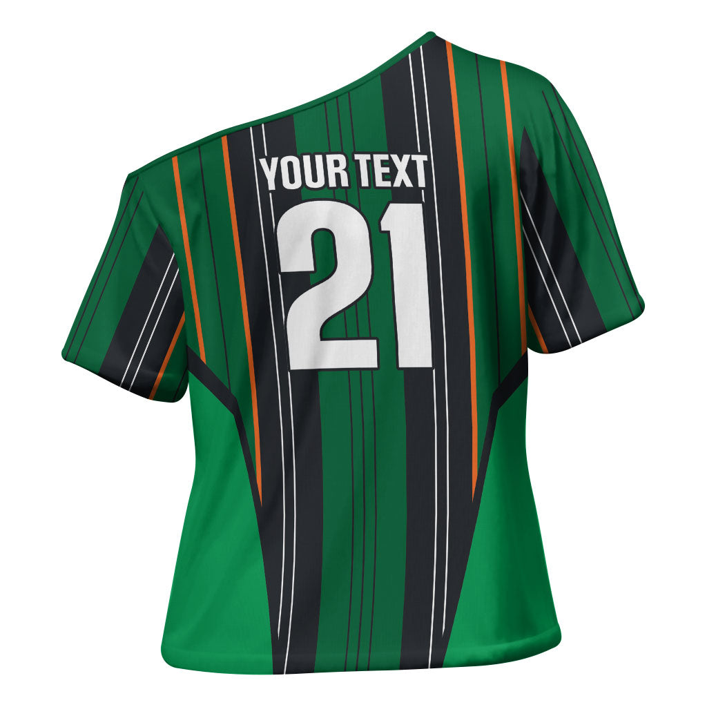 2026 Autumn Rugby Nations Ireland Custom Cross Shoulder Shirt Shamrock Gold Green Stripes Style