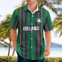 2026 Autumn Rugby Nations Ireland Custom Hawaiian Shirt Shamrock Gold Green Stripes Style