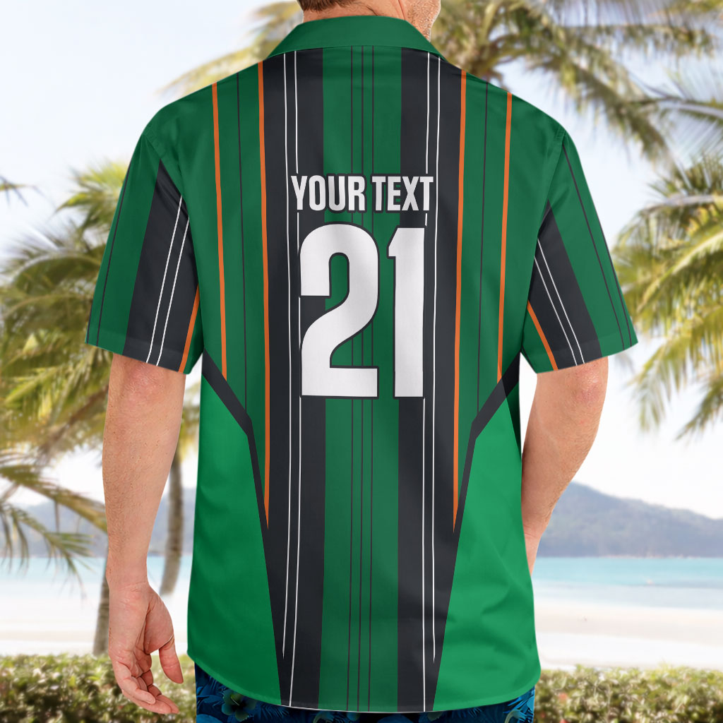 2026 Autumn Rugby Nations Ireland Custom Hawaiian Shirt Shamrock Gold Green Stripes Style